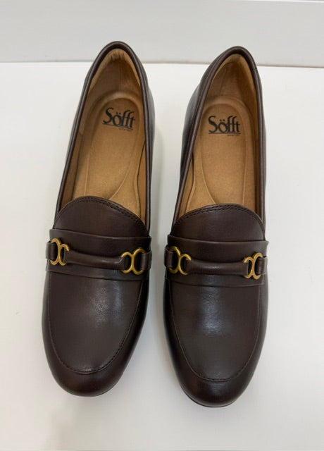Sofft Leona Leather Loafer Pumps Chocolate NWT Sz9.5
