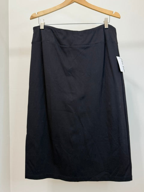 Nine West Pull On Knit Midi Skirt Black NWT SzXL