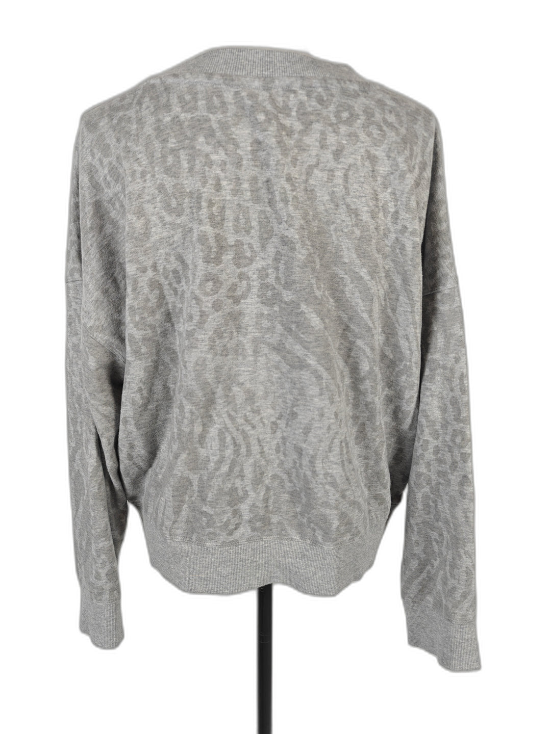 Womens Calvin Klein Performance Sweatshirt Gray Leopard Print Large