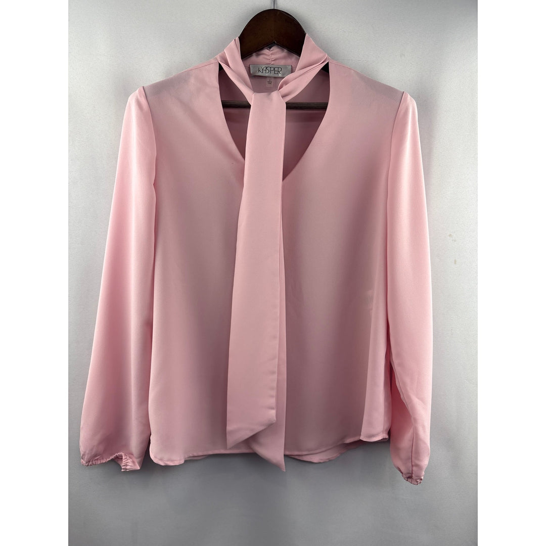 Women’s Kasper Large Baby Pink Long Sleeve Blouse