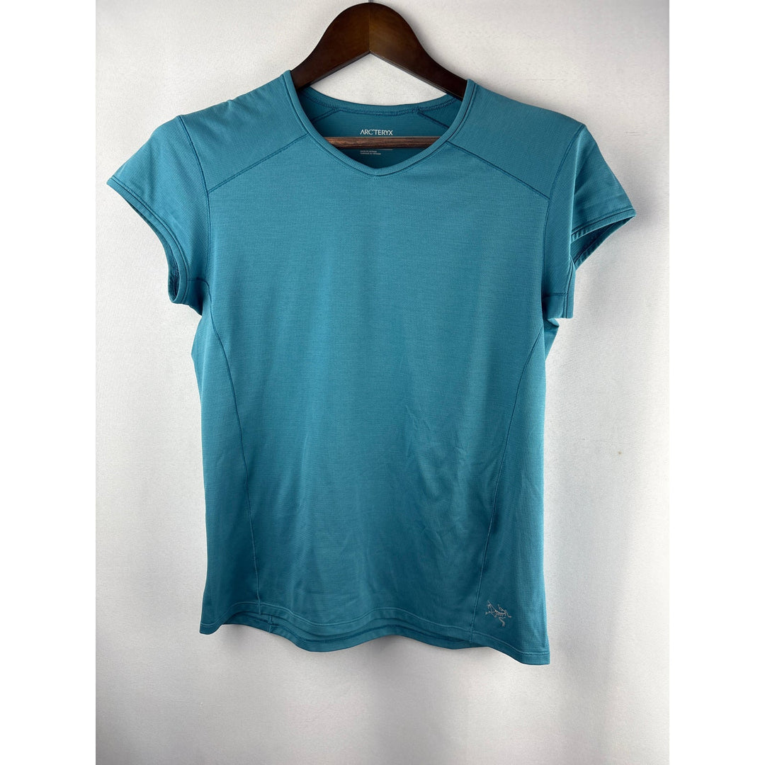 Arcteryx Women Grayish Blue Athletic Tee Small Stretch Fit