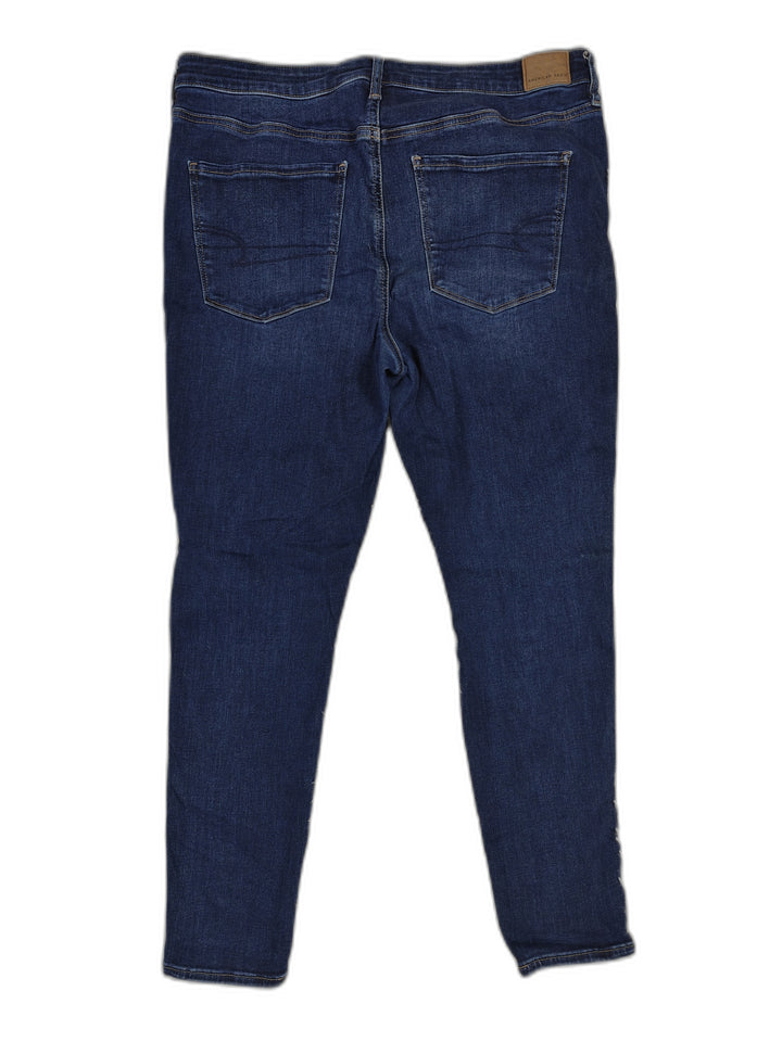 Womens American Eagle Skinny Jeans Dark Blue Size 18 Regular