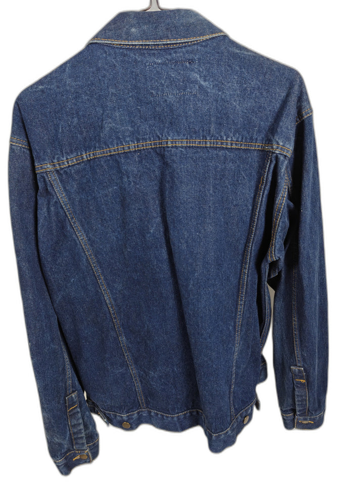 Harbour Weathercaster Denim Trucker Jacket Blue Vintage Size L