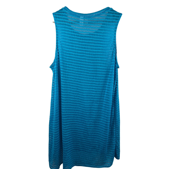 Women’s Mynah Large Oversized Blue Striped Sheer Tank