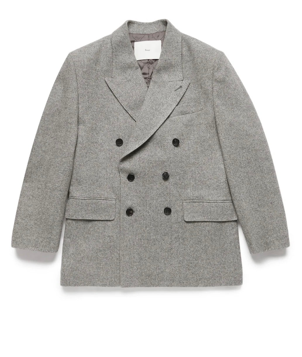 Unisex Dunst XS Light Gray Heavy Wool Double Breasted Blazer