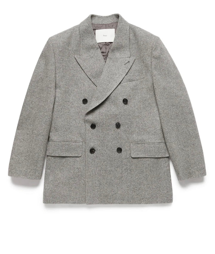 Unisex Dunst XS Light Gray Heavy Wool Double Breasted Blazer