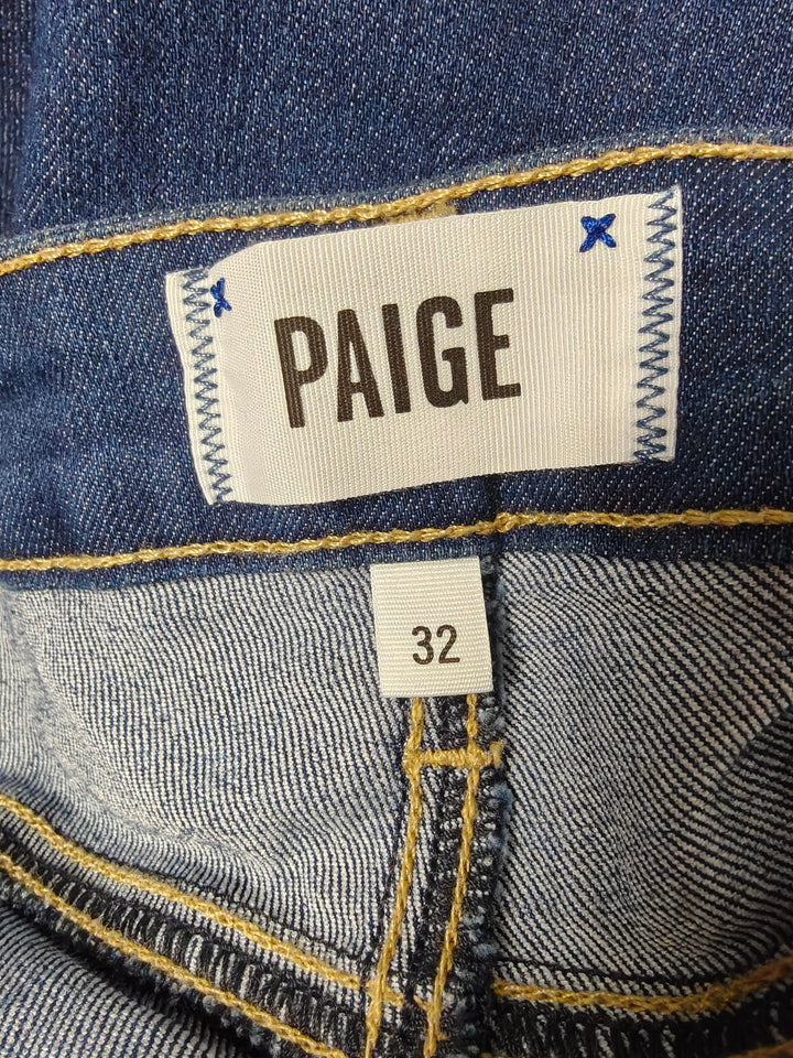Paige Lou Lou Premium Medium Blue Flare Jeans Size 32