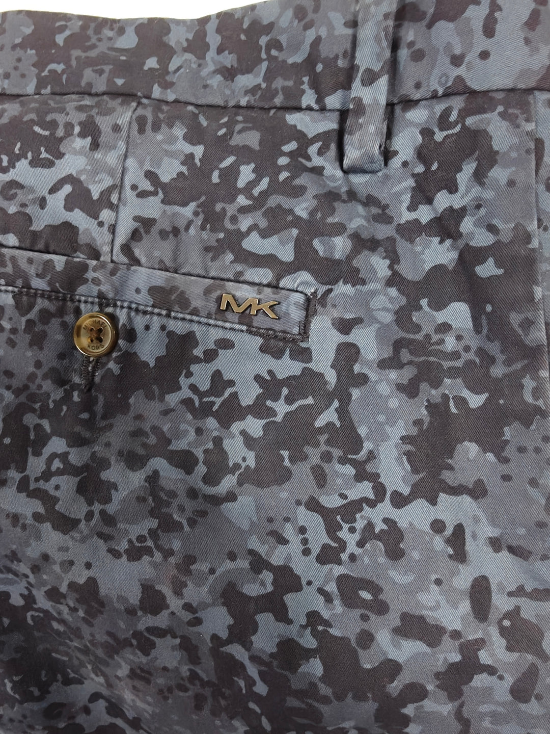Mens Michael Kors Chino Shorts Blue Camo Size 38