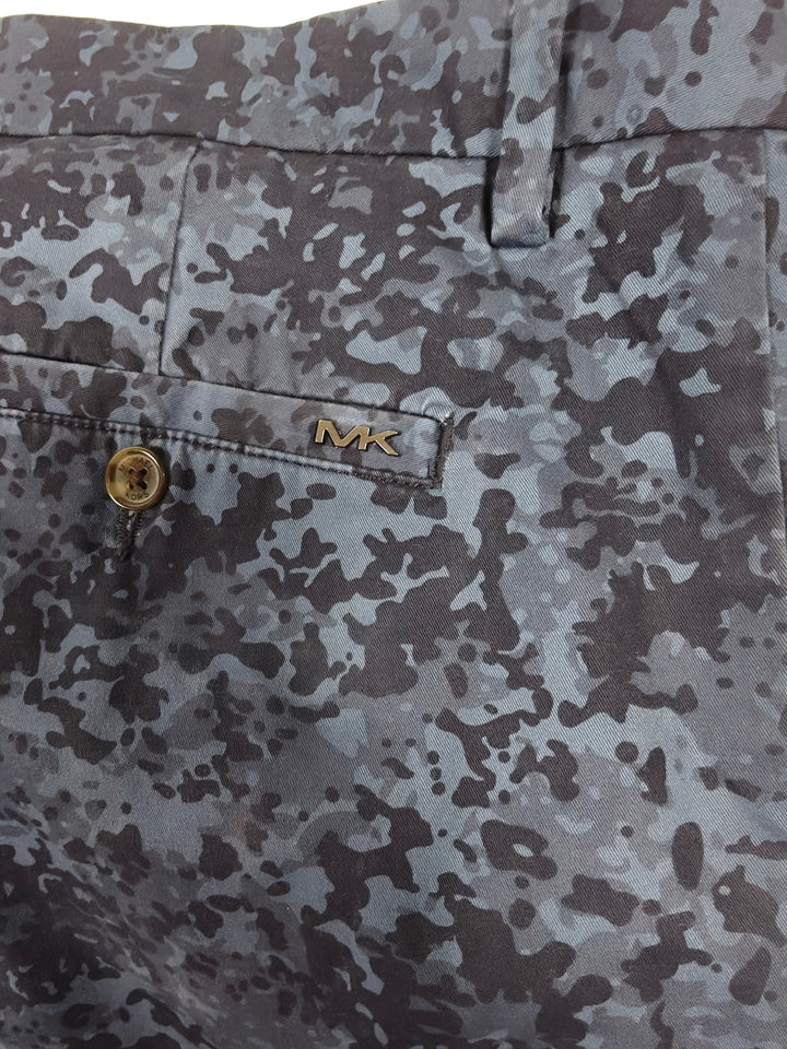 Mens Michael Kors Chino Shorts Blue Camo Size 38