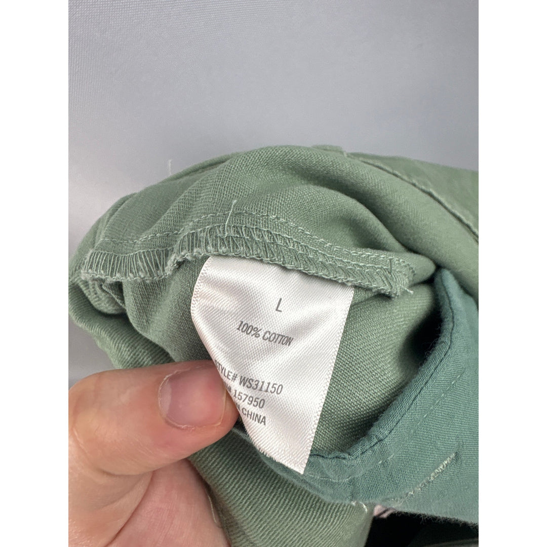 Women’s Mi Ami Francesca’s Large Leaf Green Cargo Pants w/ Floral Embroidery