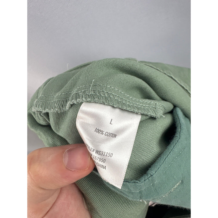 Women’s Mi Ami Francesca’s Large Leaf Green Cargo Pants w/ Floral Embroidery