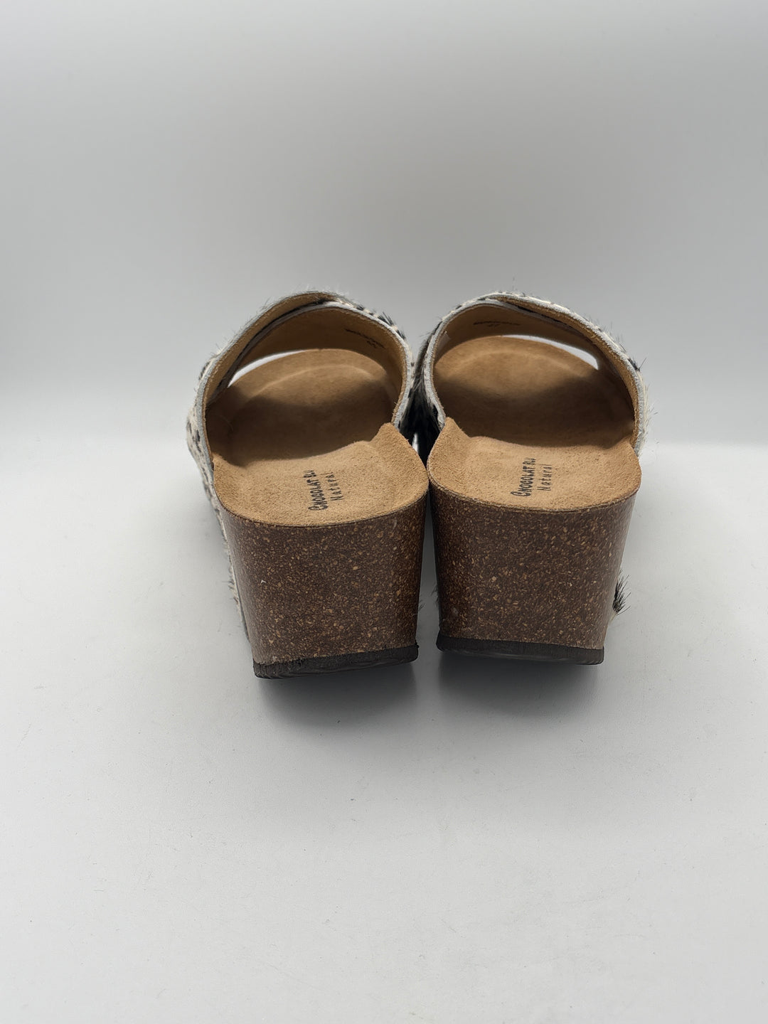 Women’s Chocolat Blu Size 10 Cow Print Wedge Sandals