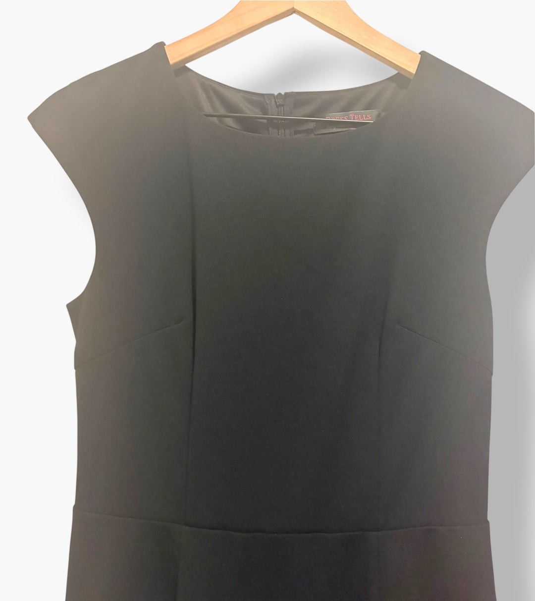 Dress Tells Black Cap Sleeve A-Line Fit Flare Dress Small Business Cocktail Chic