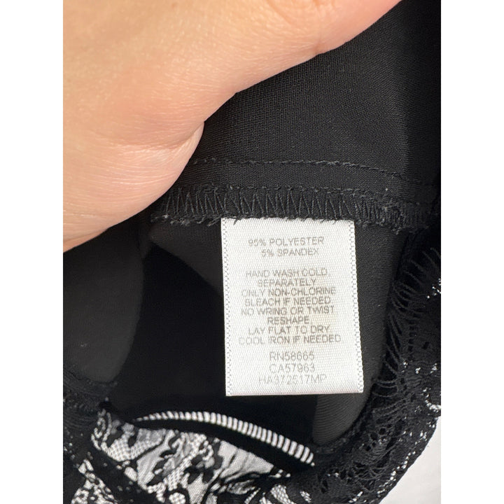 Women’s Halogen Petite Medium Black Satin Cami s/ Lace Details