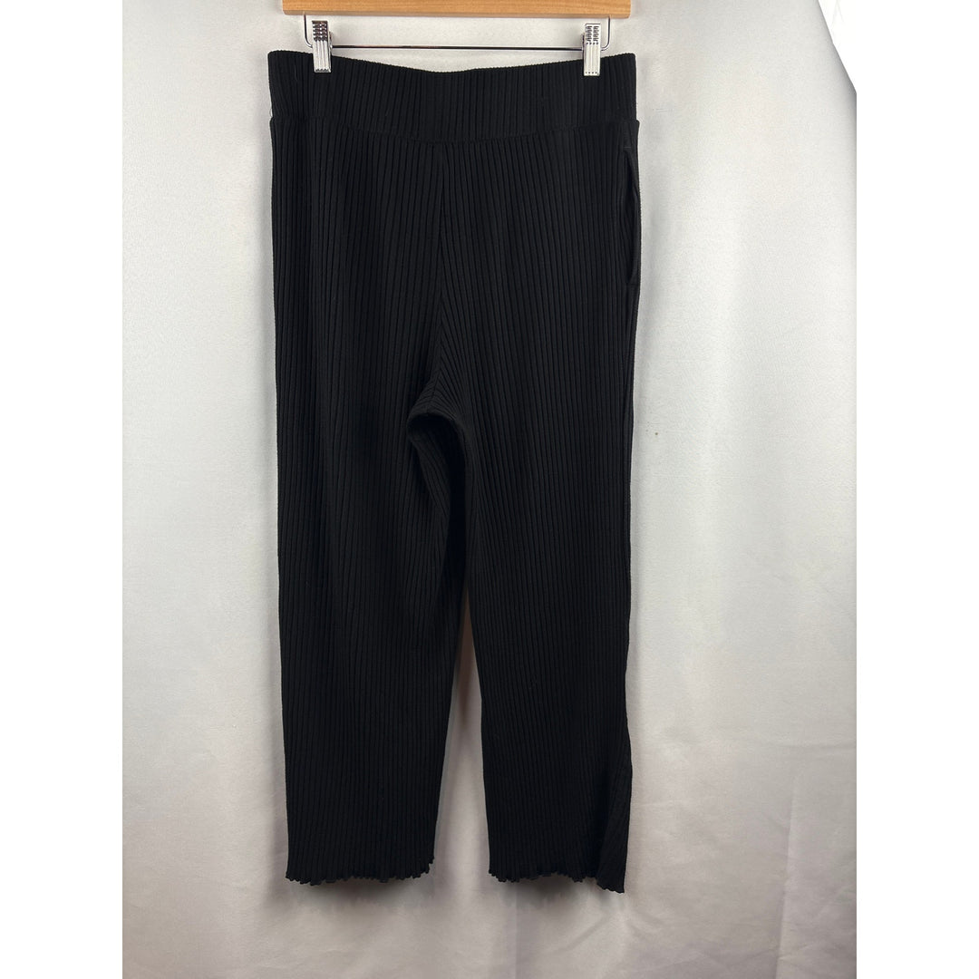 Women’s Catherine MaLandrind Large Black Ribbed Lounge Pants