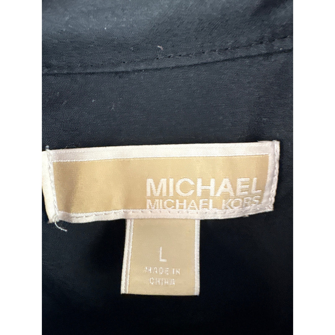 Women’s Michael Michael Kors Large Black Zip-Up Blouse