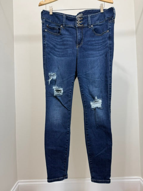 Torrid Super Soft Jegging Distressed Jeans Blue Sz14R / 34