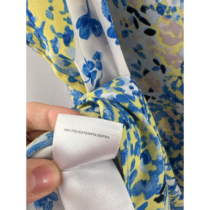 Women’s Jones Studio Size 2X White, Yellow, & Blue Floral Sleeveless Blouse