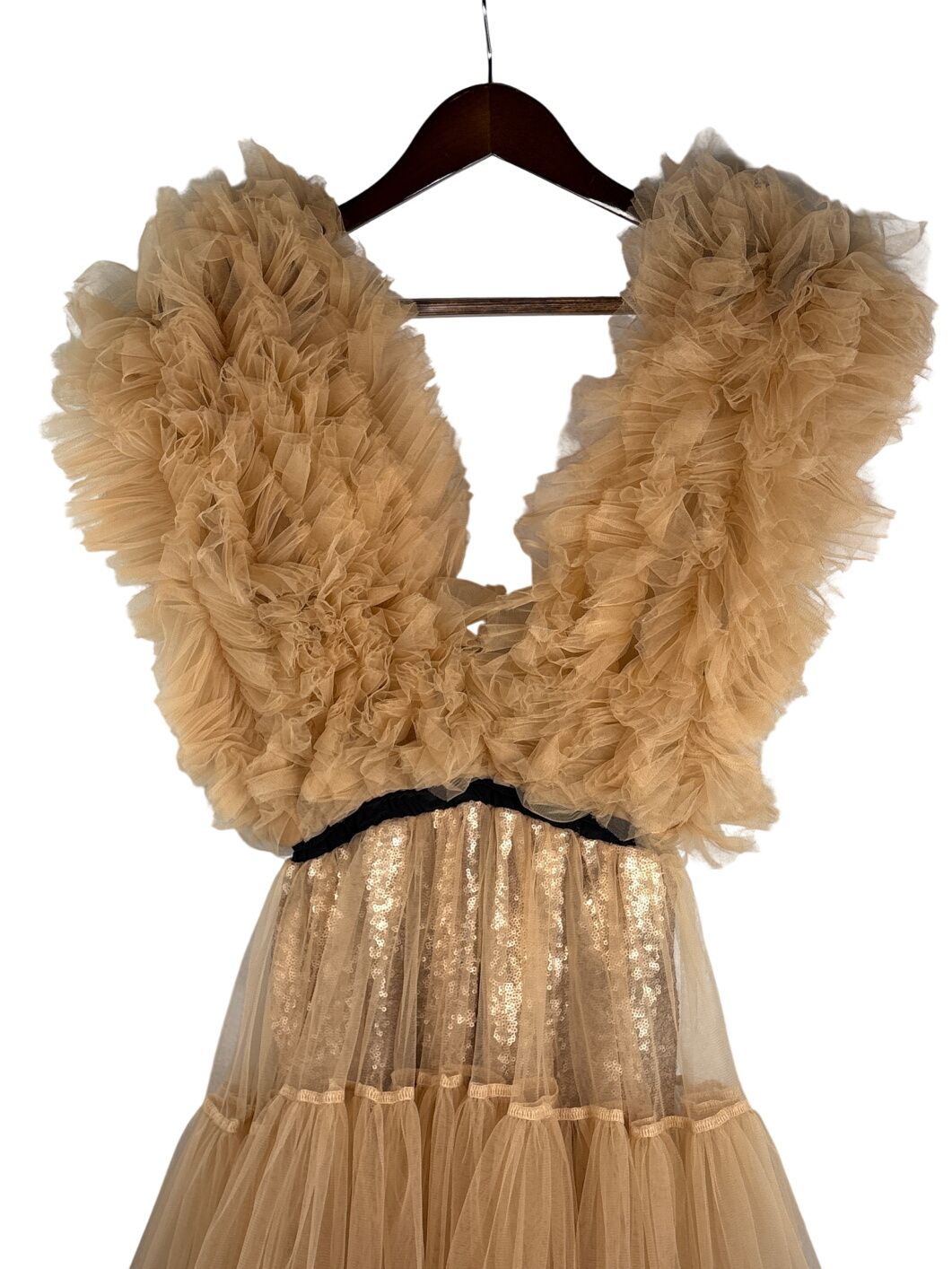 Women Alchemy By Lia Aram Peach Ruched Tulle Mini Dress