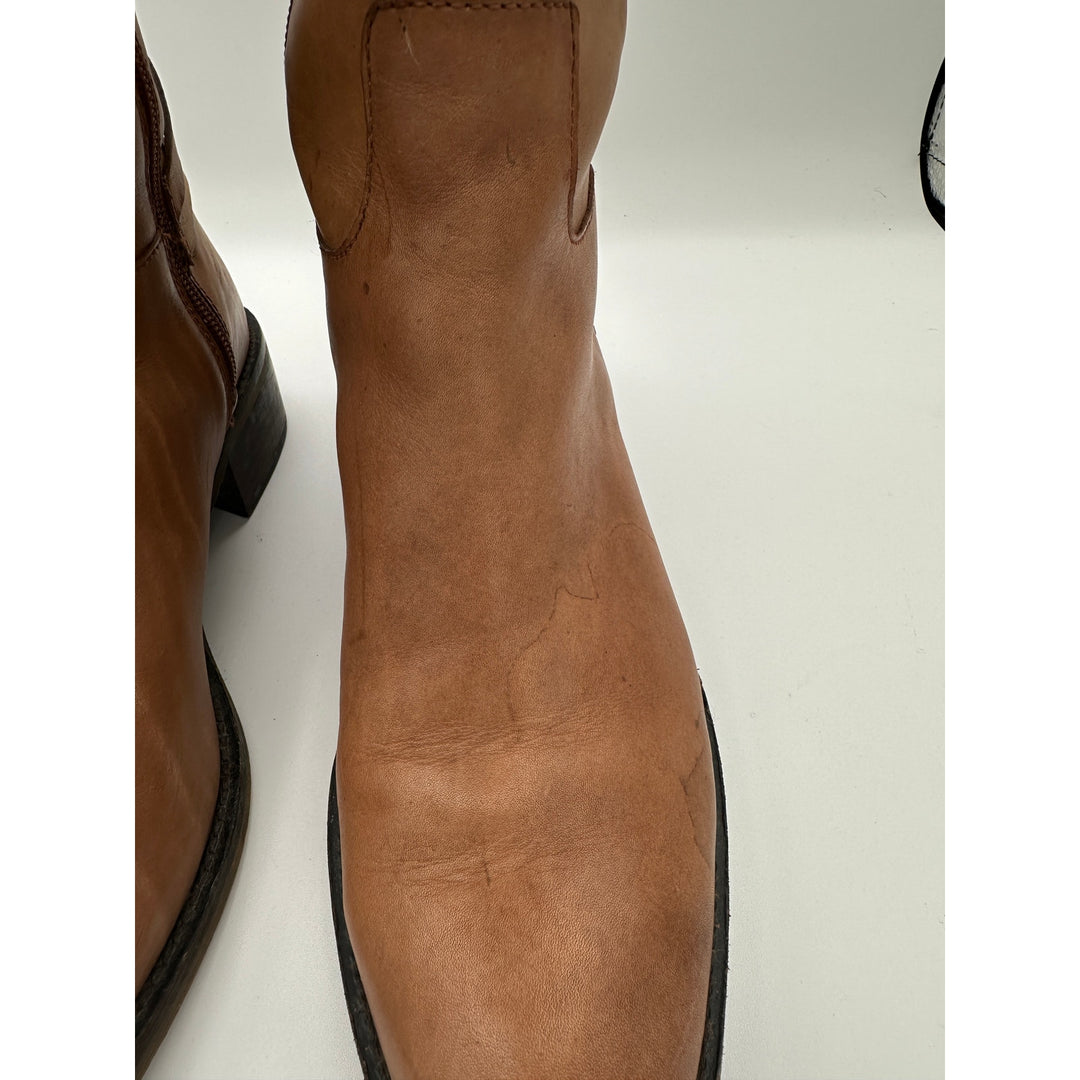 Women’s BCBGeneration Janiss Luggage Leather Riding Boots Tan Size 8