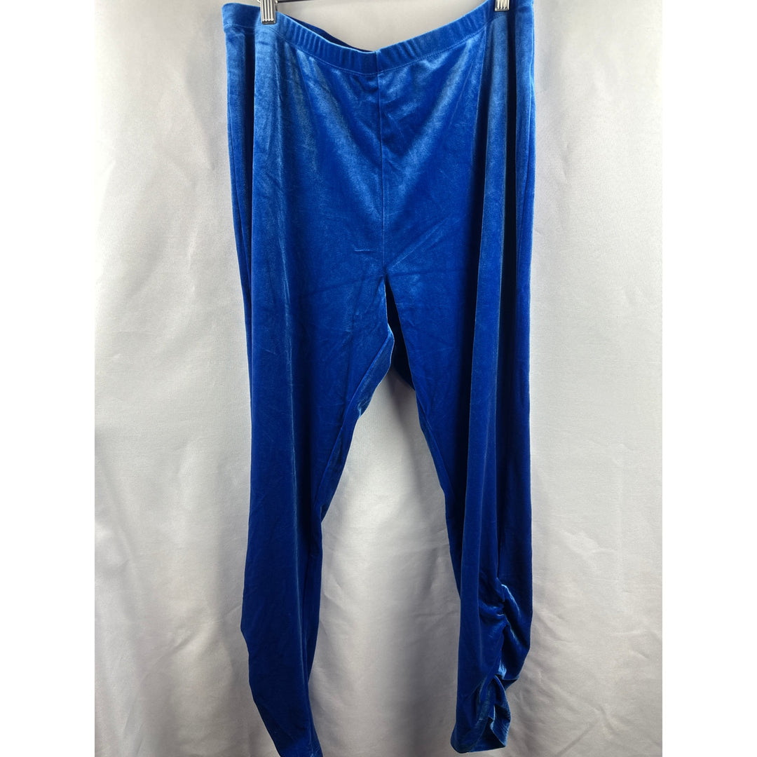 Women’s Shavonne Dorsey Royal Blue Velvet Leggings Size XL