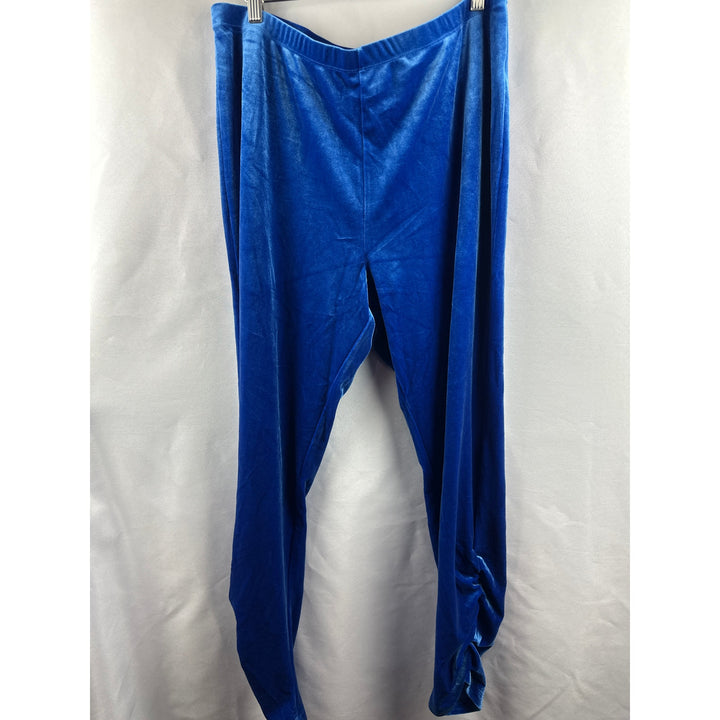 Women’s Shavonne Dorsey Royal Blue Velvet Leggings Size XL