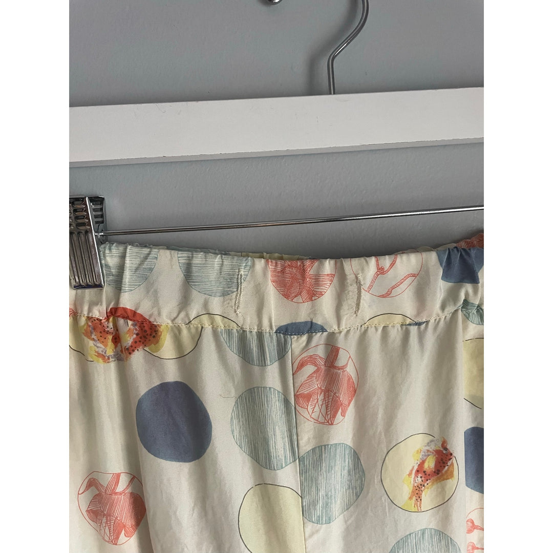 Anthropologie Silka Silk Printed Pajama Pants Bottoms Polka Dot Boho Indie Small