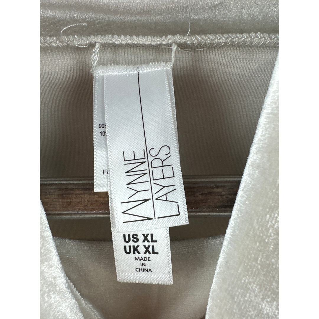Women’s Luxe Wynne Layers Cream Velvet Turtleneck Size XL