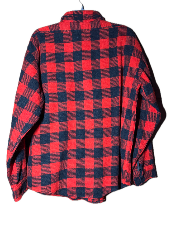Vintage Soo Woolens Buffalo Plaid Wool Hunting Shirt Jacket