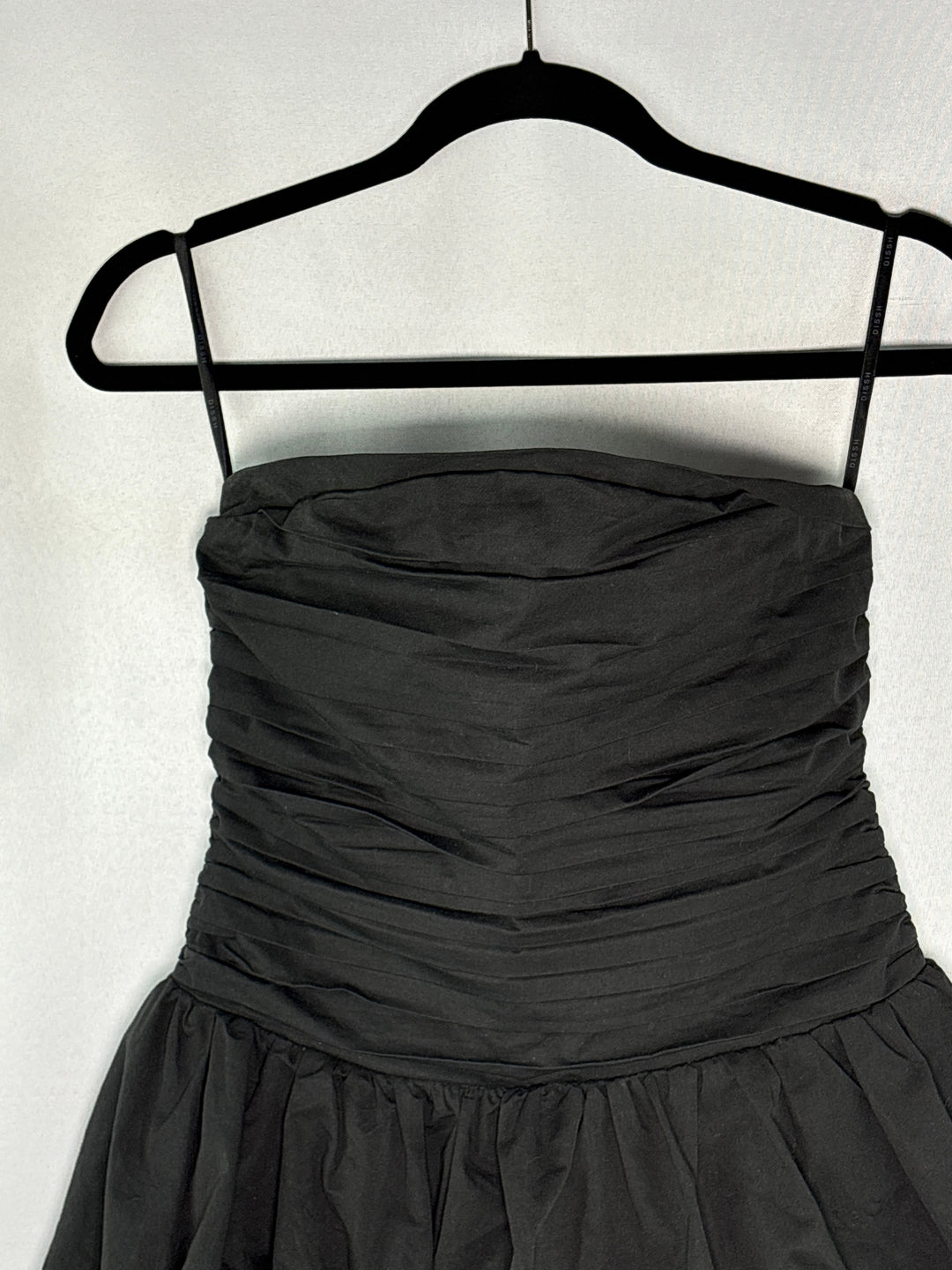 Womens Dissh Black Ruched Peplum Blouse Size 6 Cotton