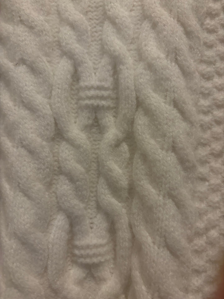 Petal &amp; Pup Cream Cable Knit Quarter Zip Sweater Size M Ski Chalet Après Ski