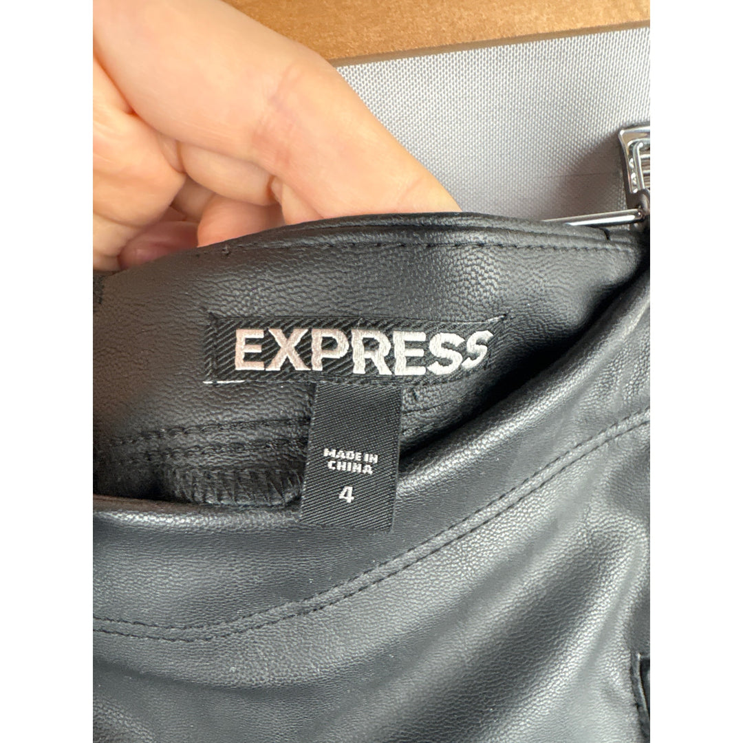 Women’s Express Size 4 Black Faux Leather Mini Skirt