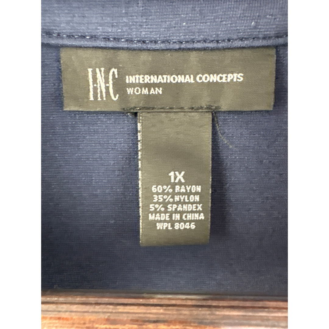 Women’s INC International Concepts Size 1X Navy Blazer w/ Ornate Silver Buttons
