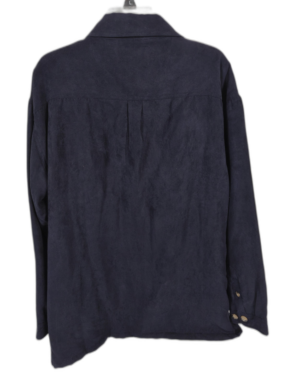 Mens St Johns Bay Faux Suede Shirt Jacket Navy Blue XL Quilted Lining