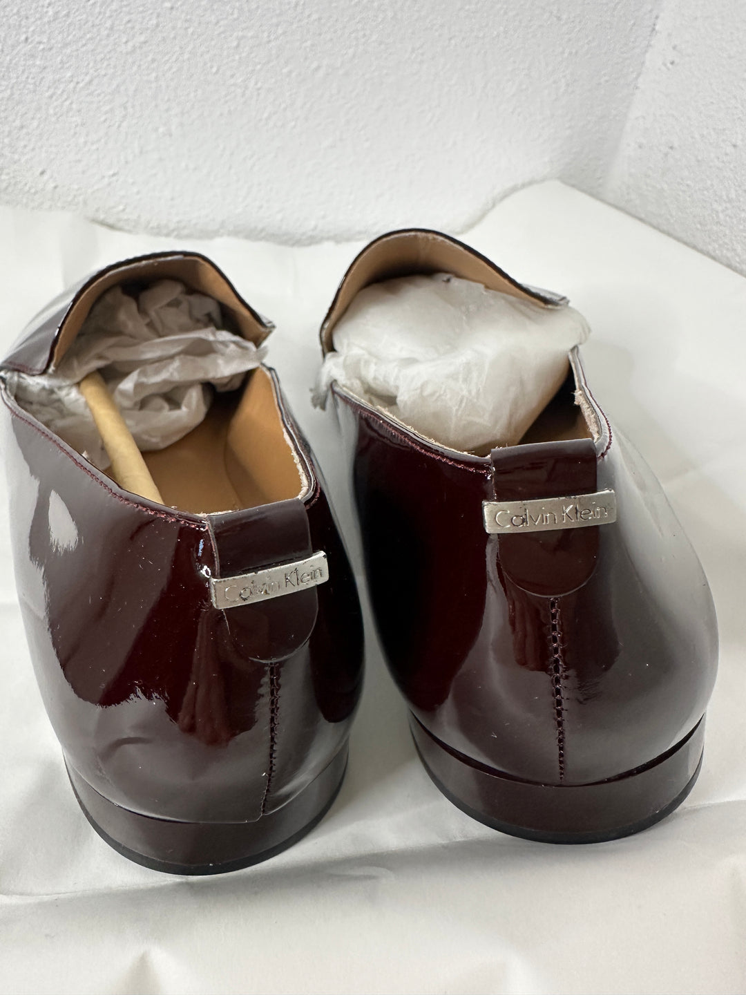 Calvin Klein Elin Patent Leather Oxblood Loafers
