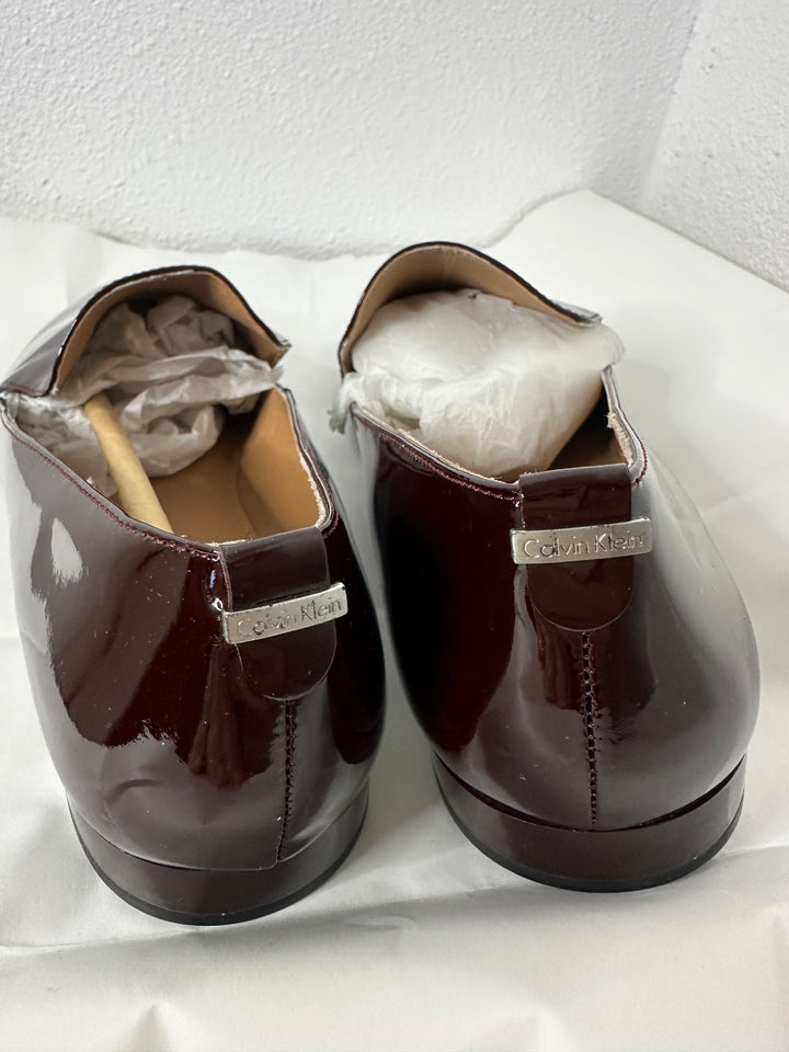 Calvin Klein Elin Patent Leather Oxblood Loafers