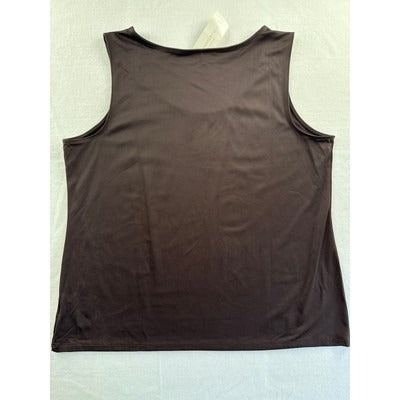 Charter Club Womens 1X CC Tank Top Brown Nylon/Spandex Blend