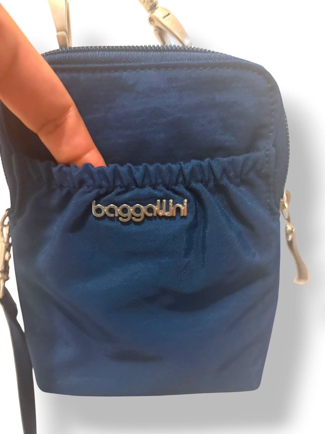 Baggallini Bryant Pouch Navy Blue Mini Crossbody RFID Cell Phone Bag NWT