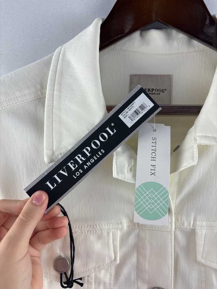 Women’s Liverpool Large White Denim Jacket