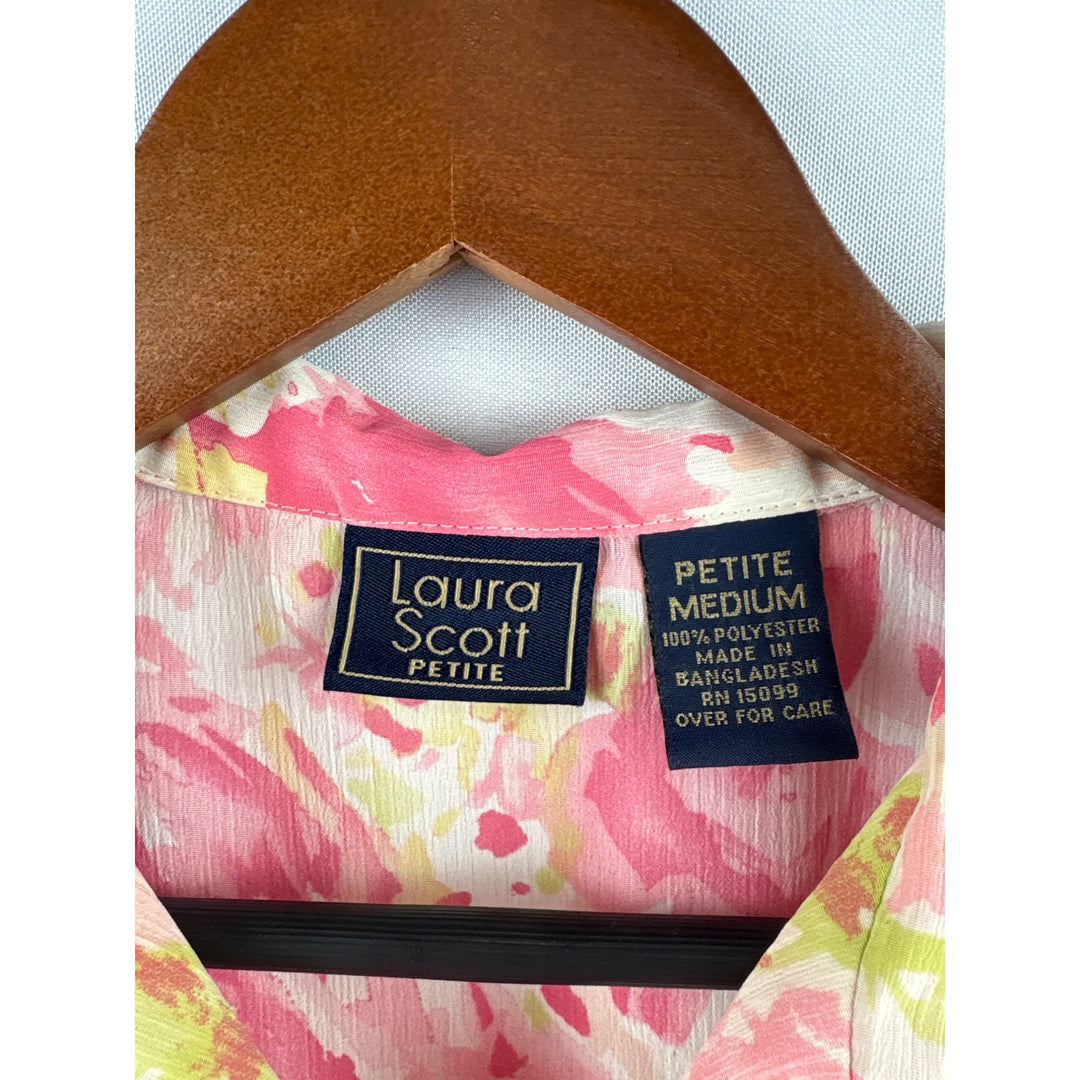 Laura Scott Petite Medium Floral Button-Up Blouse