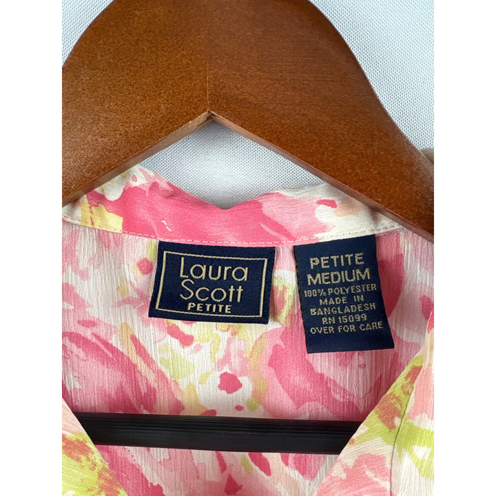 Laura Scott Petite Medium Floral Button-Up Blouse