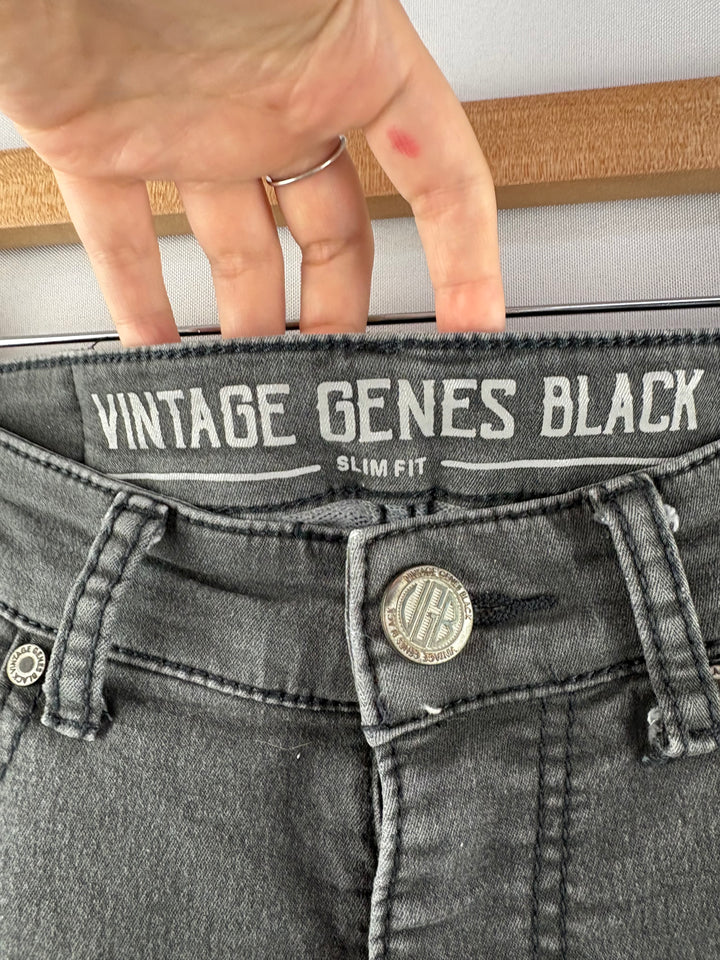 Men’s Vintage Genes Black W30/L30 Dark Gray Slim Fit Jeans