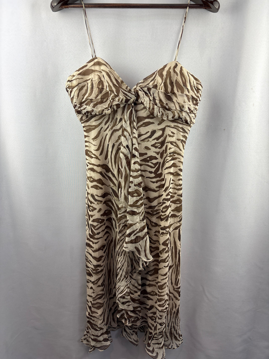 Women’s Milly Size 10 Brown & Tan Animal Print Cocktail Dress