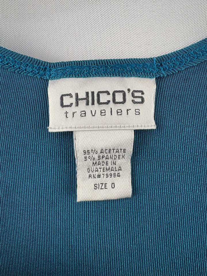 Women’s Chico’s Travelers Size 0 Dark Teal Sleeveless Blouse