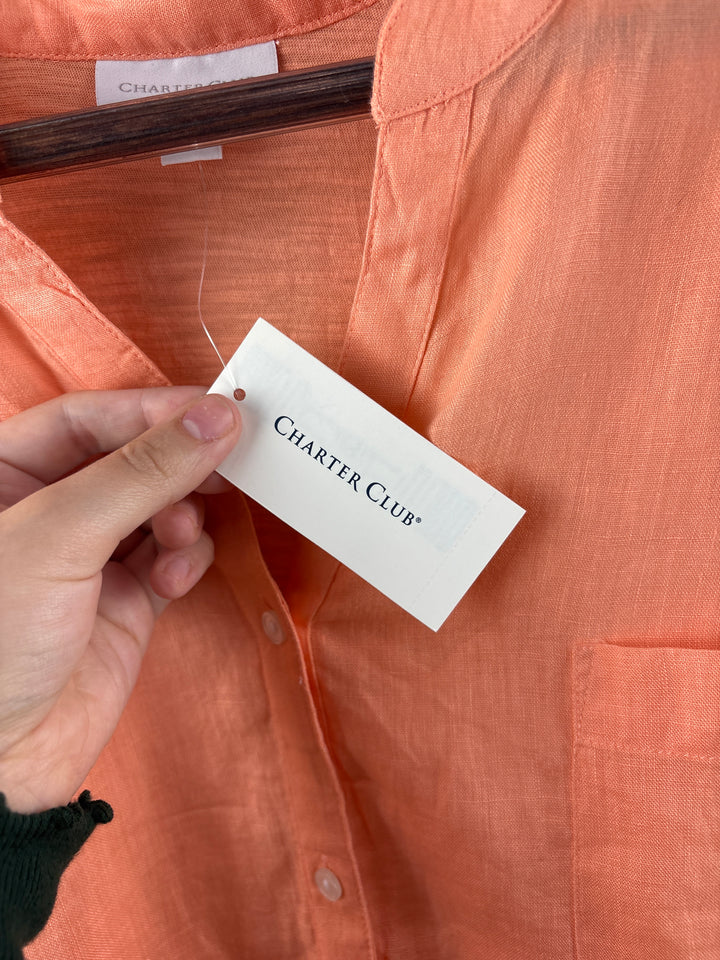 Women’s Charter Club XXL Pale Orange Button Up Blouse