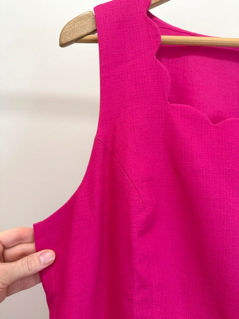 J.Crew Pink Scallop‑Edge Sheath Dress Sz14 NWOT