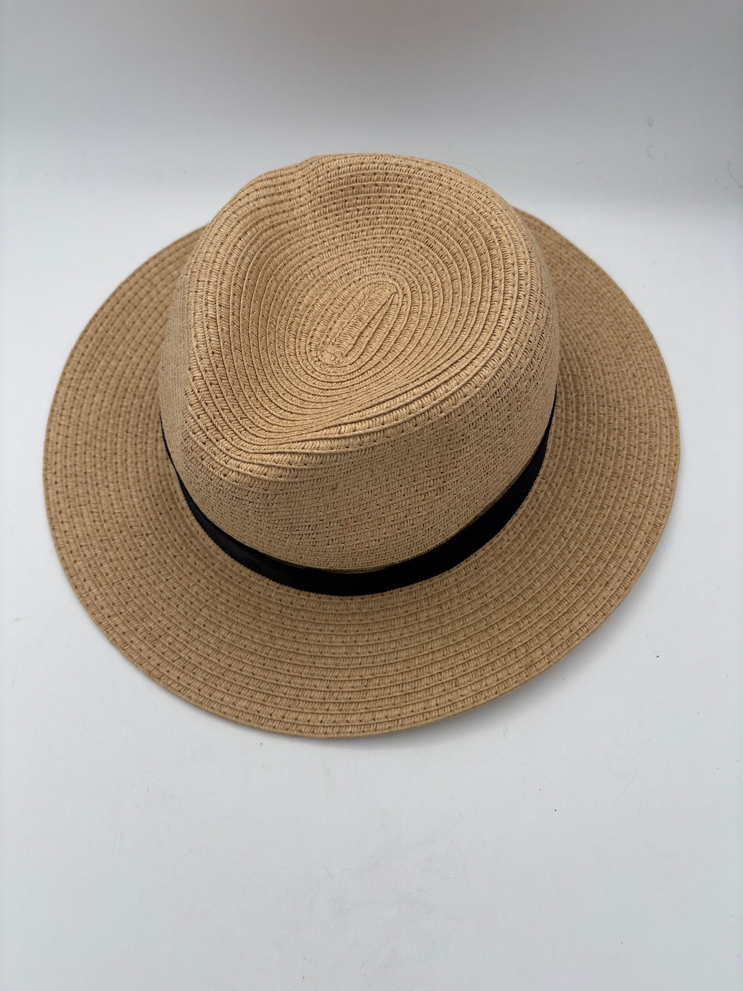 Women’s Madewell Tan Woven Fedora w/ Black Ribbon