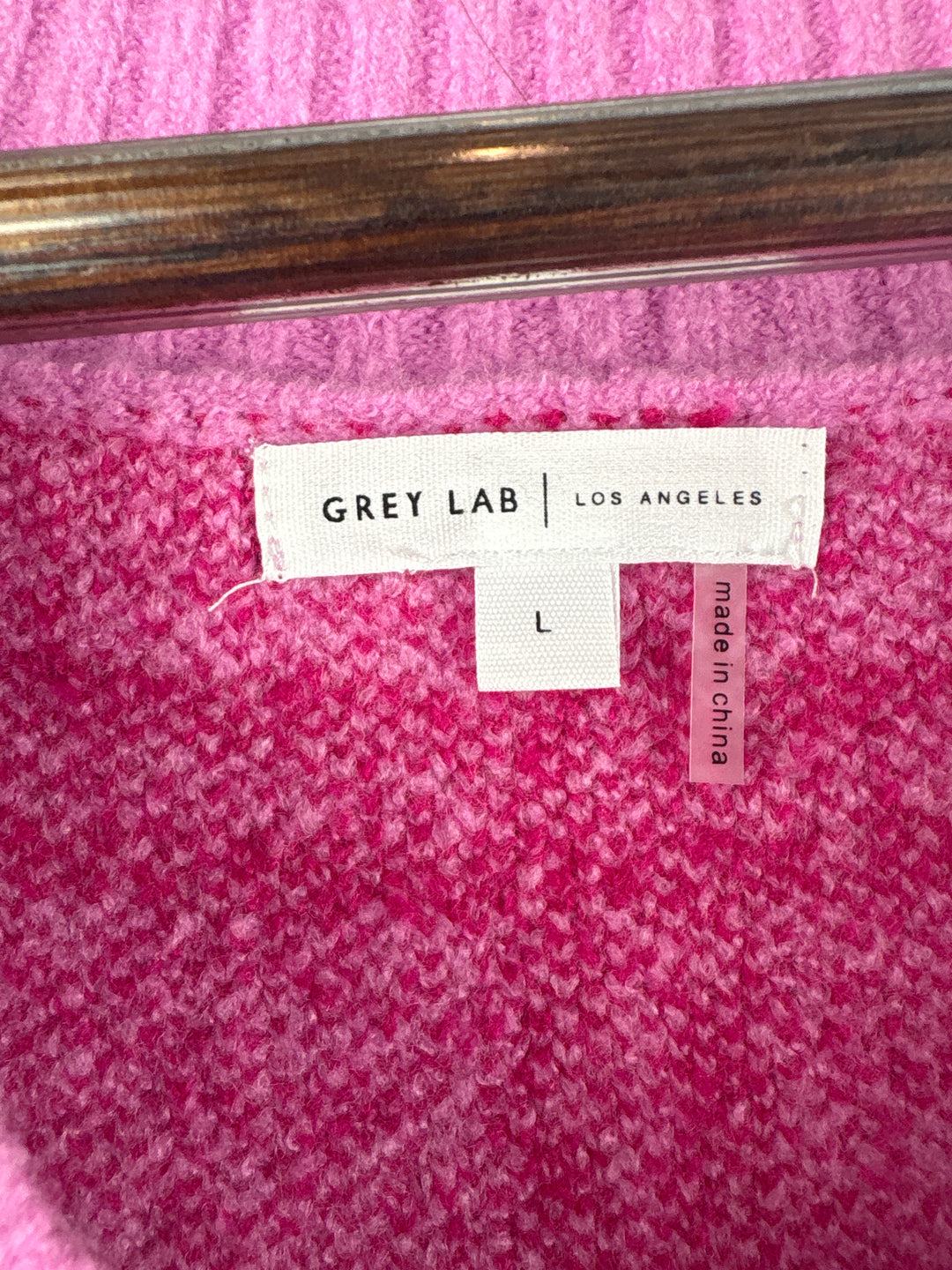 Women’s Grey Lab Large Pink Plaid Sweater Vest