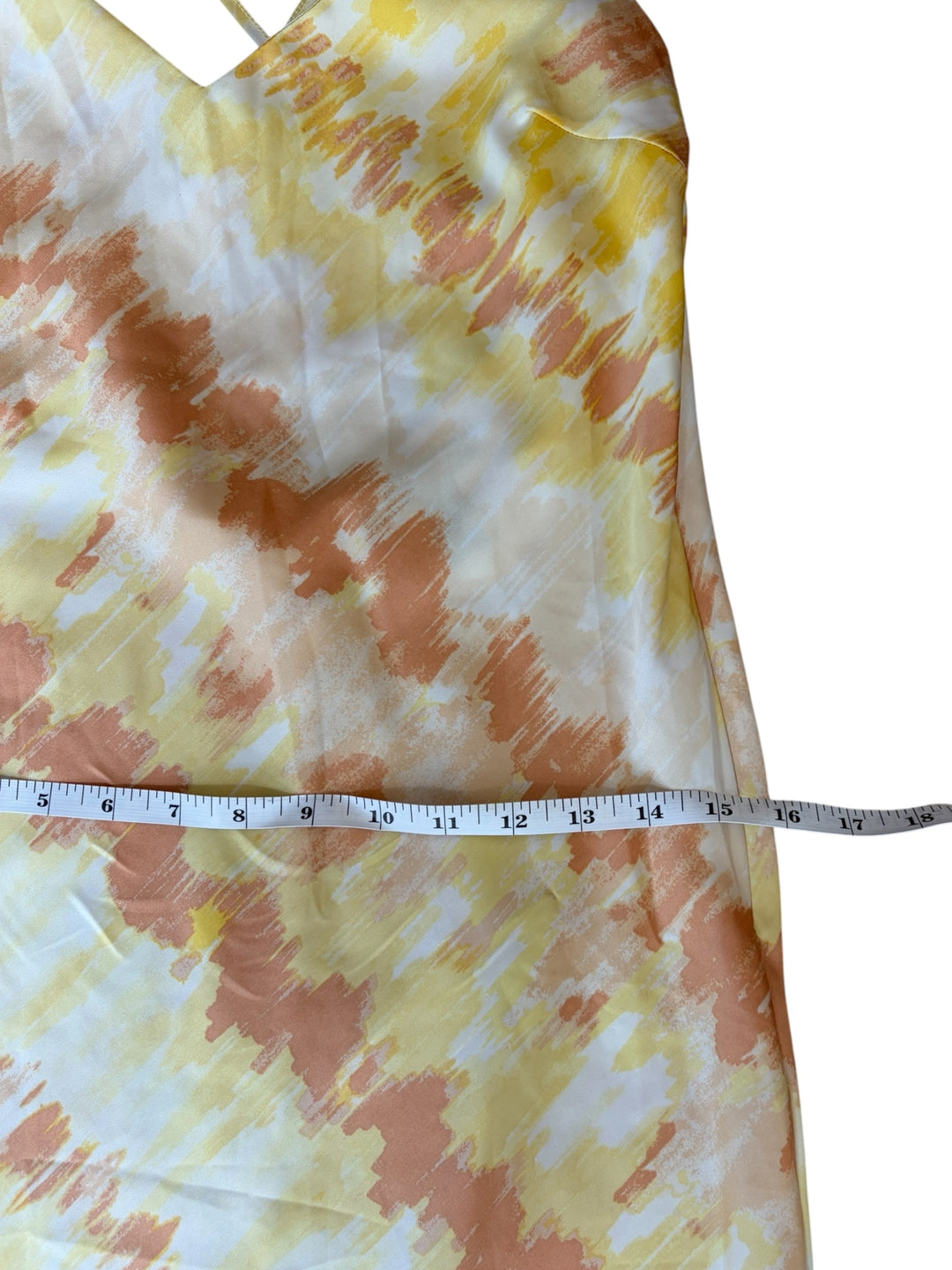 Forever 21 Women’s Yellow/Orange Tie Dye Slip Adjustable  Maxi Dress, Size M