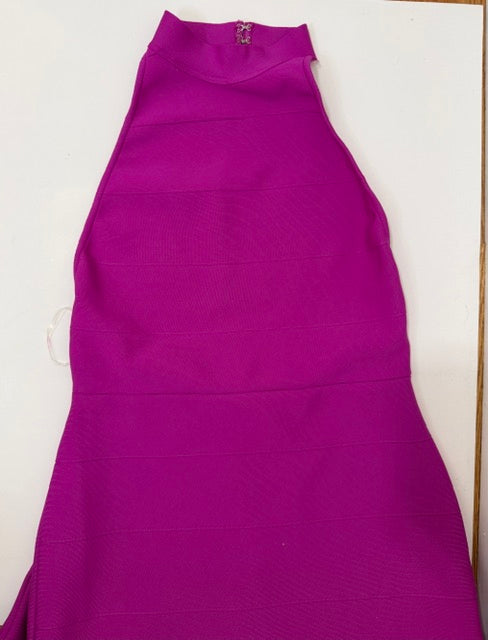 Fashion Nova Aviva Bandage Halter Maxi Dress Magenta NWT XL